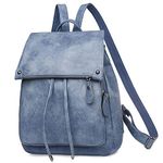 Everfuny Womens Backpack Purse Leather Girls Schoolbag Tote Bag Travel Bag(Blue)