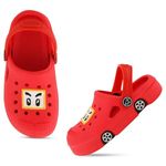 SMARTOTS Kids Flip Flops for Boys and Girls, Car Design Stylish Eva Sandals for Boys and Girls for Everyday Use, Color-Red, Size-13C