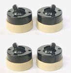 Vintage Bakelite Switch with ISI Mark & BIS Certified - 1 Way 6ampere, 250volts with Ceramic Base (Standard Size, Black) Set of 4