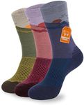 Pioneer Camp Merino Wool Hiking Socks for Men & Women Cozy Running Socks Cushioned Breathable Athletic Work Hunting - 3 Pairs