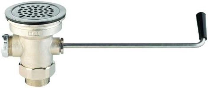 T&S Brass B-3950-SB Waste Drain Valve, Twist Handle, 3-1/2-Inch X 2-Inch and 1-1/2-Inch Adapter and Removable Strainer Basket