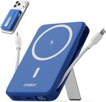 LYAOAO No More Forget Cables! 10000mAh Ultra Slim Magnetic Power Bank, Built-in USB-C & iPhone Cable, 20W Portable Charger with Foldable Stand, for iPhone 17/16/15/14/13/12 Series