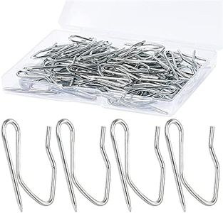 58pcs Metal Curtain Hooks, Sopito 1.2 Inch Drapery Pin and Hook for Pleated Drapes, Stainless Steel Door/Window/Shower Curtain, Silver