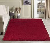 Serdim Rugs Living Room Shaggy Area Rugs, Polypropylene, RED, 160x230cm(5'3"x7'7)