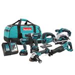 Makita DLX6079M 18V LXT Cordless 6-Tool Combo Kit with 2 Batteries (4.0 Ah), Rapid Charger & Tool Bag (Discontinued - Replacement Model DLX6123M)