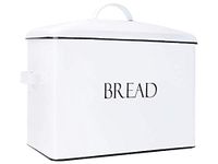 OUTSHINE Farmhouse Extra Large Bread Box for Kitchen Countertop | White Bread Box with Fitted Lid | Vintage Bread Storage Container for Kitchen | Farmhouse Bread Box Countertop Gift