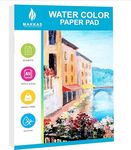 Makkas Watercolour Paper Pad A5 30 Sheets 140lb / 300gsm Cotton Blend Student Grade | Includes Pad Only | Cold Pressed & Acid Free Watercolour Sketchbook