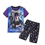 laughZuaia Girls Movie Pjs Set Kids Girls Pajamas Nevermore Girls Sleepwear Outfits Nightwear (150, Short)