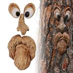 Old Man Tree Hugger Tree Face Decor Statues Bark Ghost Face Facial Features Decoration Whimsical Sculpture Garden Peeker Tree Face Decor for Outdoor Funny Yard Garden Art for Easter Creative Props