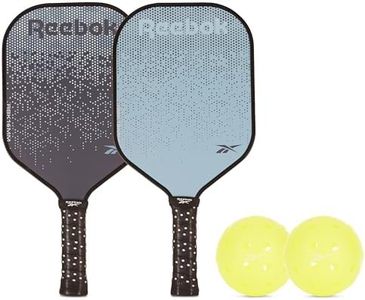 Reebok - Pickleball Set for 2 Players, Carbon Fiber Paddles, Spin Control, Durable Polypropylene Core, Precision, Ideal for Sports and Enthusiasts
