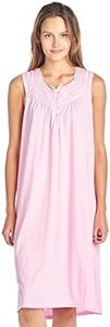 Casual Nights Women's Fancy Lace Trim Sleeveless Nightgown - Dot Pink - X-Large