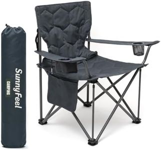 SUNNYFEEL Oversized Folding Camping Chair 500 LBS Heavy Duty Lawn Chairs with Portable Folding with Armrest, Cup Holder, Pocket ＆Bag for Outdoor Camping/Beach/Travel/Picnic/Fishing