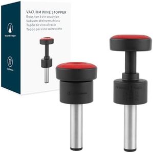KITCHENDAO 2-in-1 Vacuum Wine Stopper, Built-in Wine Saver Pump with Date Marker, Reusable Wine Preserver, Wine Sealer Corks to Keep Fresh, Easy to Release, Set of 2