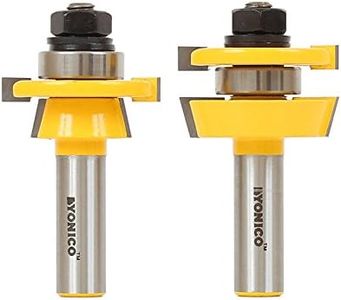 YONICO Cabinet Door Rail and Stile Router Bits Set 2 Bit Shaker 1/2-Inch Shank 12249