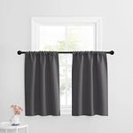 NICETOWN Grey Blackout Window Curtains 2 Panels for Small Window, Rod Pocket Home Decor Room Darkening Short Small Curtain Light Dark Travel Drapes for Bunk Bed/Camper/RV/Bathroom, 29" Wide x 30" Long