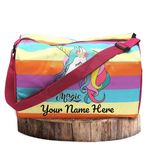 Savri Personalized Travel Duffle Bag with Name Printed for Kid's - Duffle Bag for Kids, Sports Bag for Boys & Girls. Best for Return Gifts Birthday Party. Travelling Bag, Picnic Bag. (Unicorn)