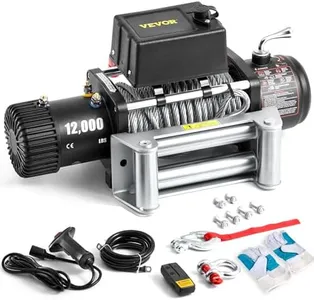 VEVOR Truck Winch 12000lbs Electric Winch 85ft/26m Steel Cable 12V Power Winch Jeep Winch with Wireless Remote Control and Powerful Motor for UTV ATV & Jeep Truck and Wrangler in Car Lift