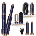 6 in 1 Hair Dryer Brush, Detachable Blow Dryer Brush, Negative Ionic Hot Air Brush, Hair Styling Tool Set, Round Hot Air Straightener Brush Volumizer,Thermal Brush,Air Curler Wand,Brush Blow Dryer Set