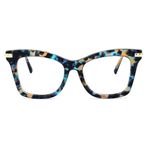 Zeelool Fashion Square Glasses for Women Men with Non-prescription Clear Lens ZJGX511972-01 Blue/Flower