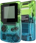 IPS Ready Upgraded eXtremeRate Gradient Translucent Green Blue Replacement Shell Full Housing Cover Buttons for Gameboy Color – Fit for OSD IPS & Regular IPS & Standard LCD – Not Console & IPS Screen