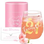 Yalucky 21st Birthday Gifts for Her Keepsake Personalised Wine Glass Gifts for Women Best Friend Bestie Girls Daughter 21st Birthday Gifts for Her Ideas 21st Birthday Decorations