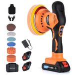 Protmex Cordless Car Buffer Polisher, 6IN Car Polishers and Buffers, 6 Variable Speed Car Polishing Kit, 2*21V 2.0Ah Batteries Cordless Polisher For Car Detailing/Polishing/Waxing/Scratch Removing