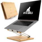 MY FAT GORILLA Bamboo Laptop Stand - Laptop Riser - Laptop Stand For Desk - Laptop Riser For Desk - Laptop Accessories - Desk Accessories - Office Accessories - Office Desk Accessories