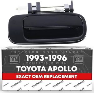 Exterior Rear Passenger Door Handle Replacement - Compatible with 1993-1996 Toyota Camry DX - Smooth Black, with Keyhole - OEM 69230-33010, 77401