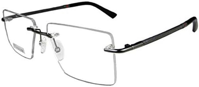 Circleperson Rimless Pure Titanium Eyeglasses frame Square Light Weight, Gunmetal, Medium