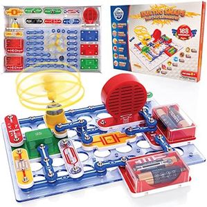 Science Kidz Electronics Kit - Electric Snap Circuits For Kids - 188 Experiments Set - Science Kit For Kids Age 5 -10 - Educational STEM Toys For Kids