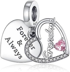 Amuefer Per sempre nonna Charm Compatibili Bracciale Collana, Argento Sterling Ciondolo Compleanno Natale Gioielli Regali per le Donne Moglie Amici