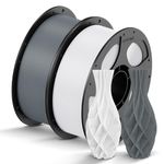ANYCUBIC PLA Filament 1.75mm, 3D Printer Filament, Intelligent Identification, Dimensional Accuracy +/- 0.02mm, 2 Pack 1KG Reusable Spool, Texture Grey+White