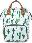 Diaper Bag Backpack, Waterproof Baby Care Bag, Women Travel Baby Nappy Changing Bag (Cactus)