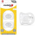 Medela Baby Pacifier | Newborn 0-2 Months | 2-Pack | Includes sterilizing case | Silicone- and BPA-Free | Supports Natural Suckling | Clear