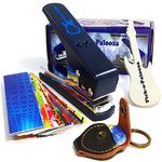 Pick-a-Palooza DIY Guitar Pick Punch Mega Gift Pack - The Premium Pick Maker - Leather Key Chain Pick Holder, 15 Pick Strips and a Guitar File - Blue