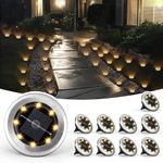 SOLPEX Mini Solar Ground Lights, 10 Pack Solar Lights Outdoor Garden, Solar Pathway Lights Outdoor, Waterproof Landscape Lighting for Patio Yard Driveway Walkway (Warm White)