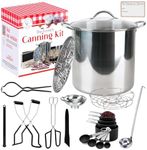 Canning pot with rack and lid - Water bath canner for canning - Complete premium canning kit with large Pot 21.5 Qt in stainless steel 304 - The French canning kit by La Cuisine de Camille