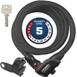 ABUS Phantom 8950/180 KF cable lock - Bicycle lock set with KF bracket for the saddle clamp bolt of the bicycle - 12/15 mm - ABUS security level 5 - Black