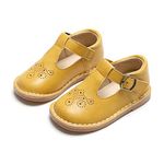 THEE BRON Toddler Shoes Girls Mary Jane Flats Kids School Oxfords Dress Shoes(CA-A78 Little Kid,Yellow/11M)