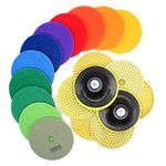 iMetrx 21Pack Diamond Polishing Pads 4 inch Wet Dry (Grits 30#-10000#) and Backer Pads Concrete Diamond Sanding Discs Marble Granite Stone polishing kit