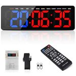 Wiskyn Gym Timer, 13.2" Large Gym Clock with Count Down & Up Stopwatch, Workout Interval Timer with Adjustable Brightness/Volume, Fitness Digital Clock for Home Gym Office