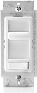 Leviton SureSlide Dimmer Switch for Dimmable LED, Halogen and Incandescent Bulbs, 6674-P0W, White