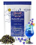 Hida Beauty Butterfly pea Flowers 50g Floral Flora for Gift Premium Clitoria Ternatea Dried whole flowers Wonderful Beautiful Color Tea