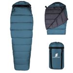 Amazon Brand - Symactive SSB003 Camping Sleeping Bag Mummy Shape 210T Polyester Lining 0°C to 10°C Winter Hiking Trekking Travelling Comforter for Adults (6.2 Feet, 2KG, Navy Blue)