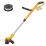 Cordless Grass Line Trimmer &Edger for Dewalt 20V Battery, Mellif Garden Lawn Trimmer Electric Weed Eater Brushless Weed Wacker Grass Cutter, Auto Line Feed &Safety Lock & Telescopic Shaft (Bare Tool)