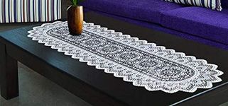 MforStyle Table Runner Lace White or Brown or Antique Gold (A - White)