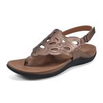 Rockport Women's Ridge Sling Sandal, Bronze, 9 W US