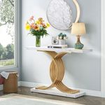 Luxsuite Console Table Narrow Table Coffee Side Desk Marble White Living Room Office Entry Office