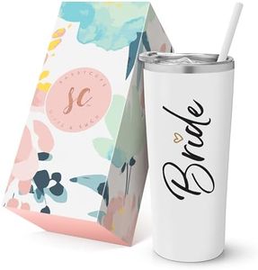 SassyCups Bride Tumbler Cup | Vacuum Insulated Stainless Steel Drink Cup with Straw for Bride to Be | Engagement Glass | Newly Engaged Travel Mug | Future Mrs Bachelorette Cup (22 Ounce, White)