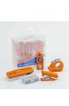 Kangaro Desk Essentials DE-Mini 10 Combo Pack | Stationery Gift Set | Mini Stapler, Staples, Scissors, Tape Dispenser & Paper Punch | Office Combo Set | Orange, Pack of 1 | Color May Vary